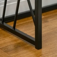 Tavolo Consolle da Ingresso in Stile Industriale, Mobile Vintage in Acciaio e Legno, 120x35x75cm, Marrone