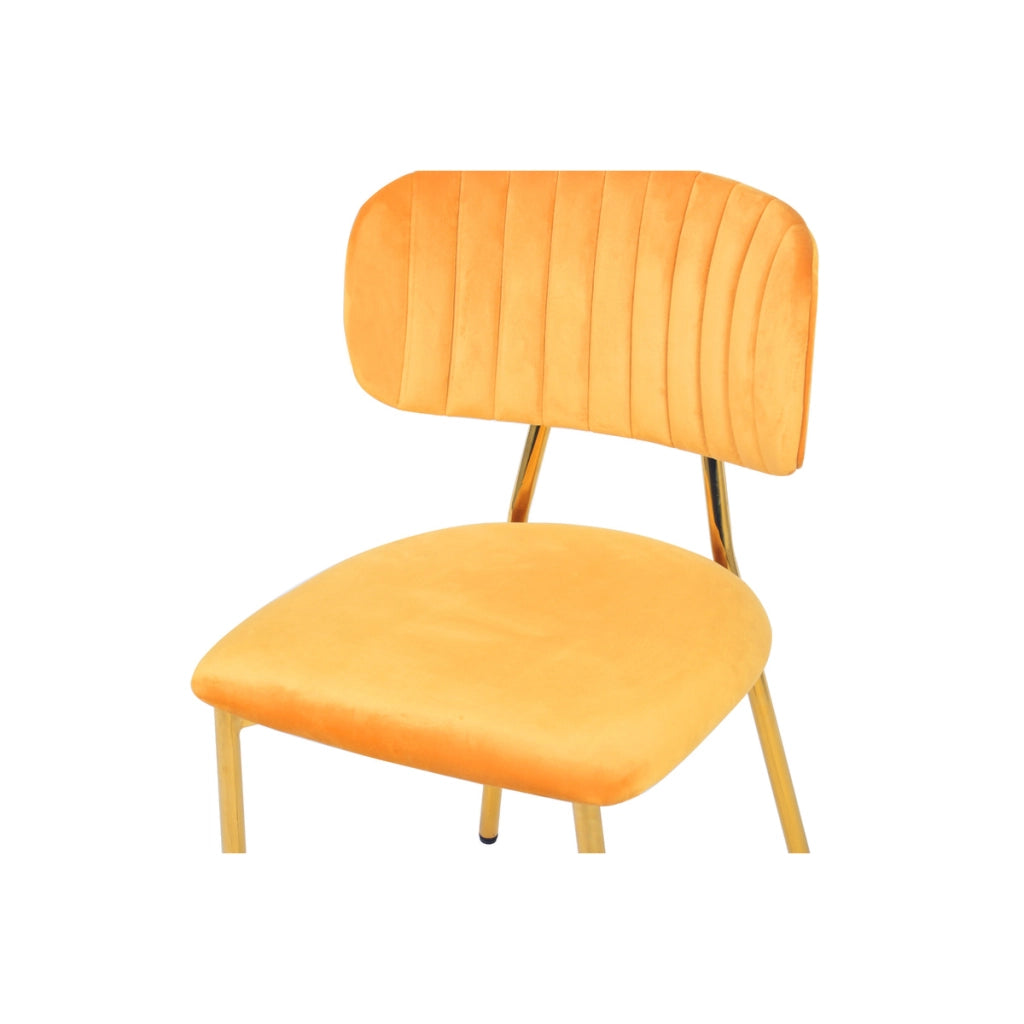 Set di 2 sedie Giselle in velluto arancione chiaro e oro