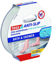 Tesa NASTRO ANTISDRUCCIOLO ADESIVO PER BAGNO E DOCCIA mm. 25x5 mt. col. Trasparente 6.00 rotoli