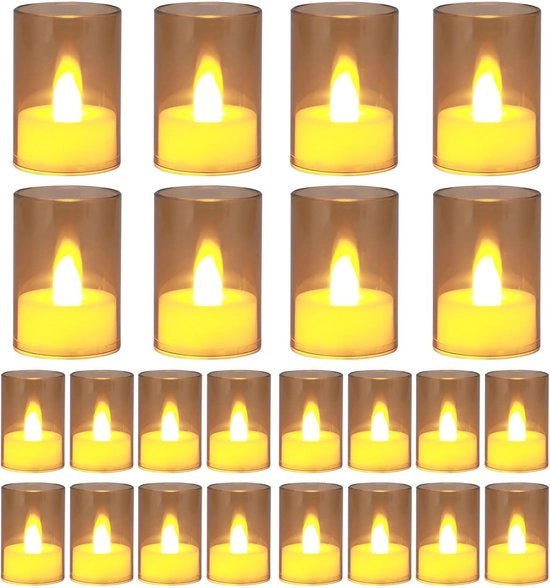 LED Tealight - Faccette batterie a LED per decorazione atmosferica con effetto fiamma