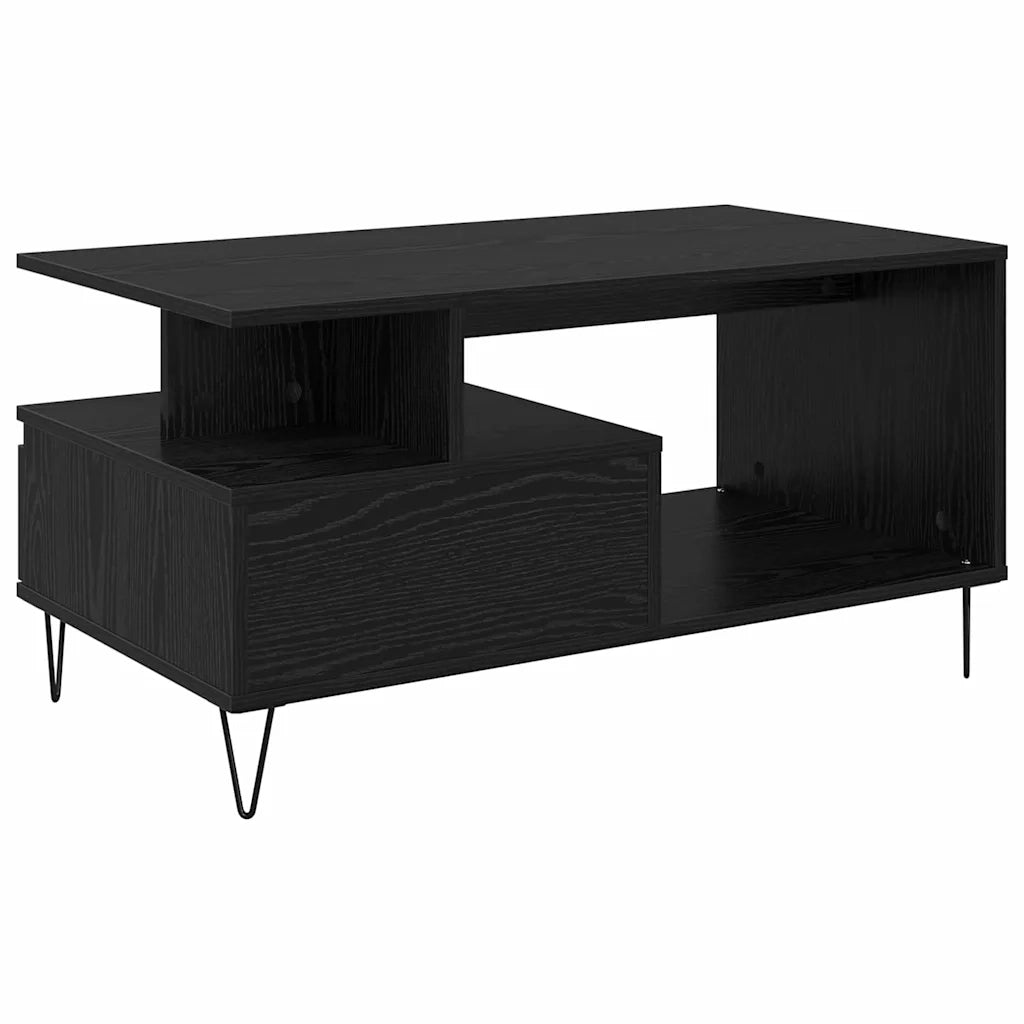 Tavolino da Salotto con Cassetto-Tavolino da soggiorno-Tavolo Rovere Nero 90 x 49 x 45 cm 497627