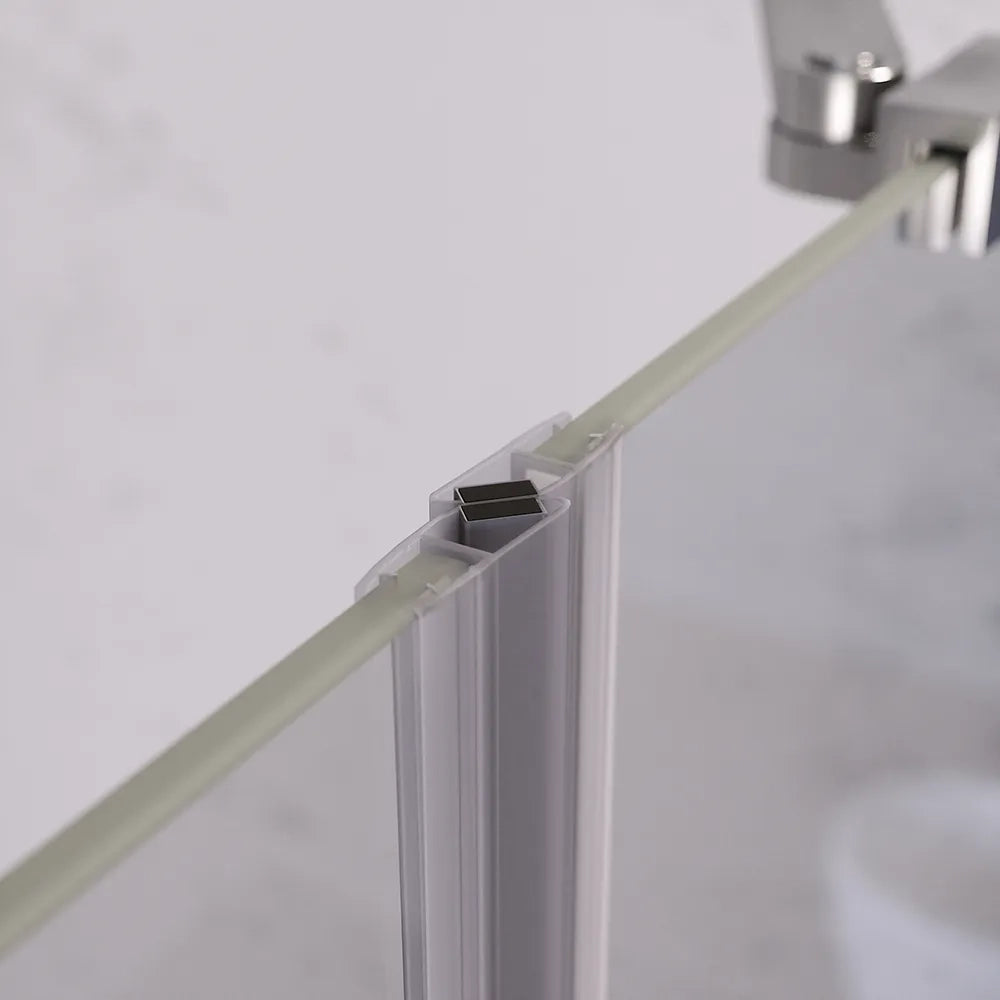 Porta doccia 121-125cm apertura a battente con profili cromati e vetro da 6mm trasparente h195 | Elba