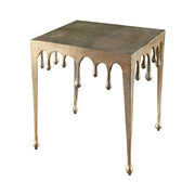 Tavolino basso LAGUNA 46 cm in alluminio dorato effetto gocce design contemporaneo