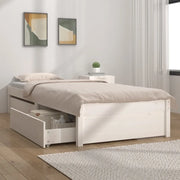 Giroletto-Struttura Letto Bianco con Cassetti 75x190 cm Small Single 182155