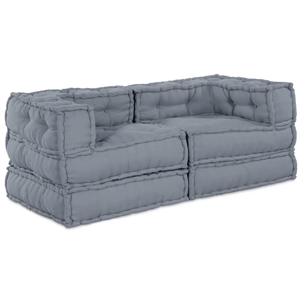 vidaXL Cuscino 2 pcs Grigio 70 x 70 x 54 cm Poliestere