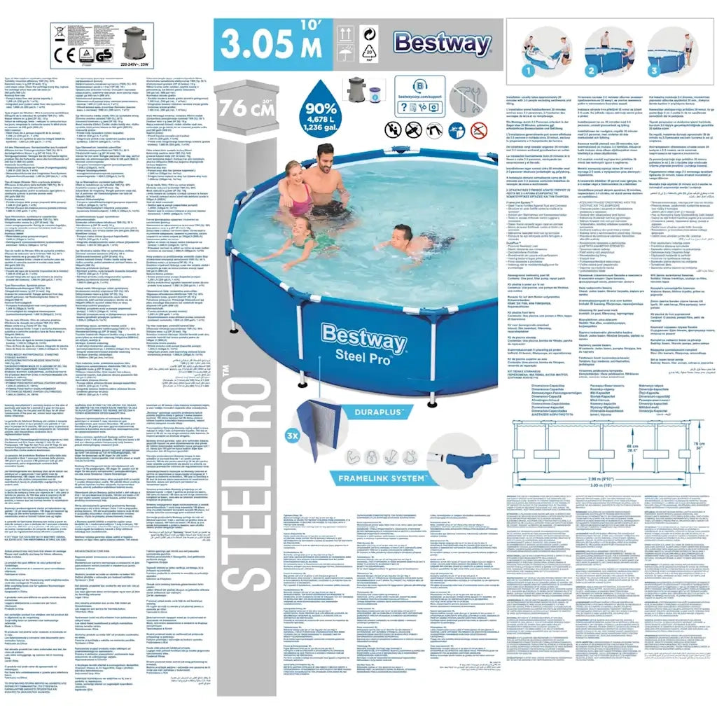 Bestway Piscina Steel Pro 305x76 cm 3202556