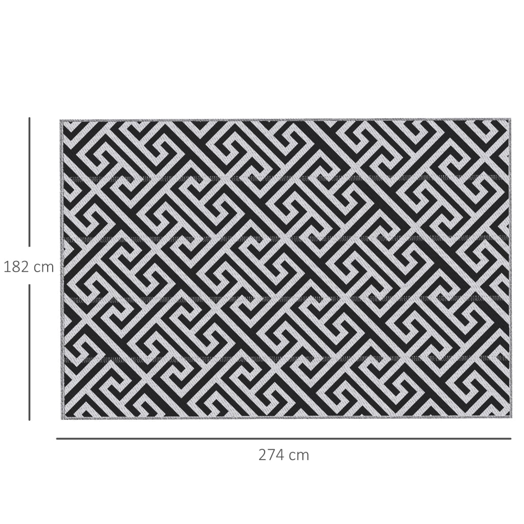 Tappeto Esterno Reversibile ¨C zephmum ¨C Grigio Nero 182x274 cm