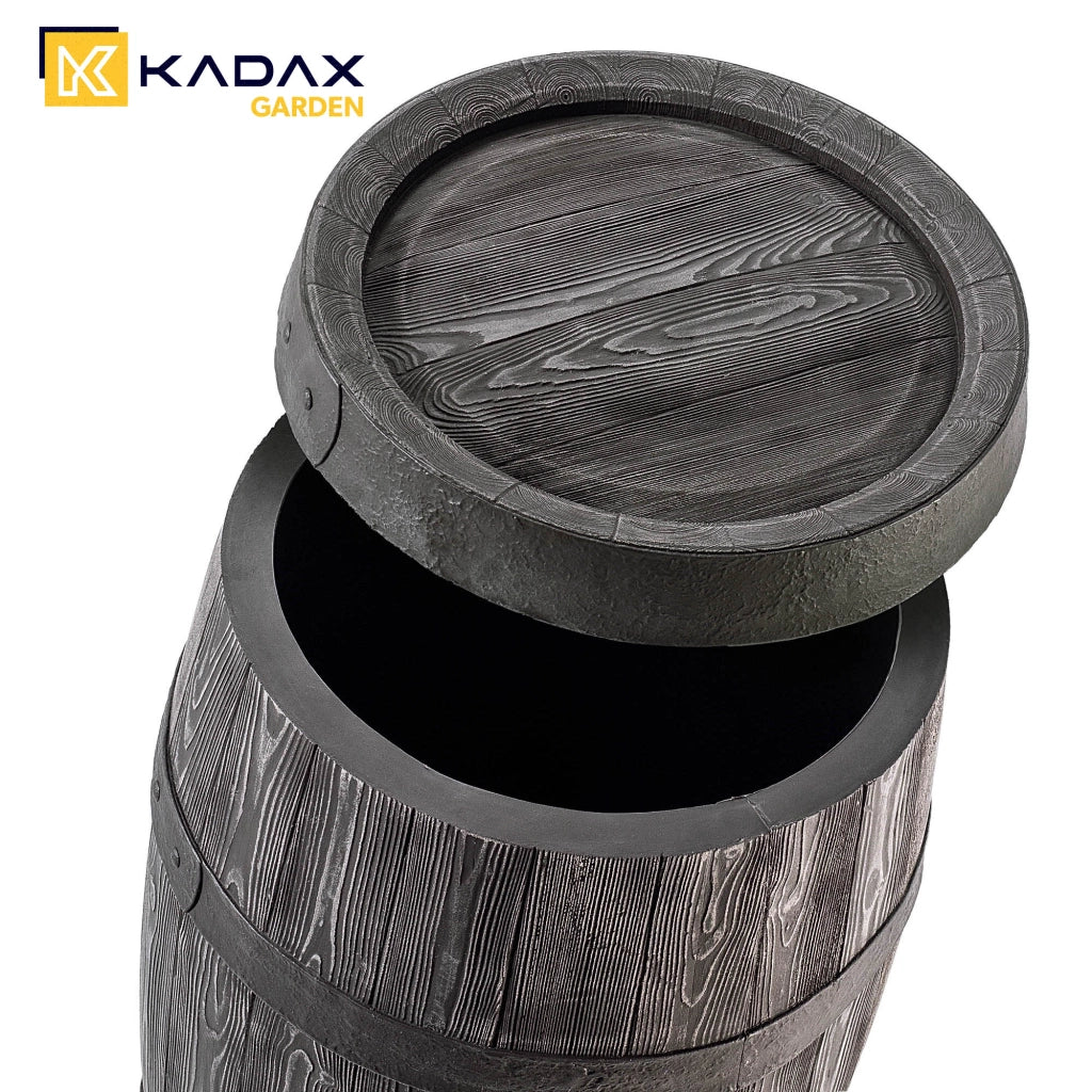 Serbatoio per acqua piovana KADAX da 250 litri, contenitore per acqua, kit di collegamento, rubinetto