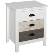 Comodino con 3 Cassetti ¨C Zephmum ¨C Bianco 50x38x65 cm