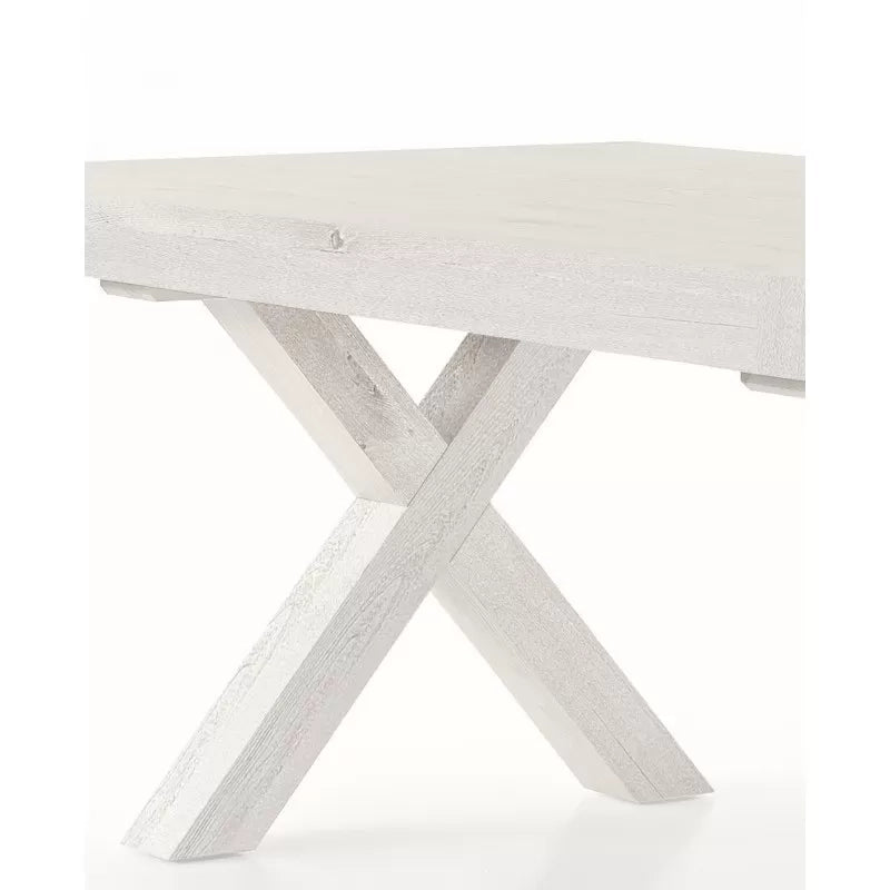 Tavolo rettangolare allungabile tinta bianco consumato naturale 180x100x77