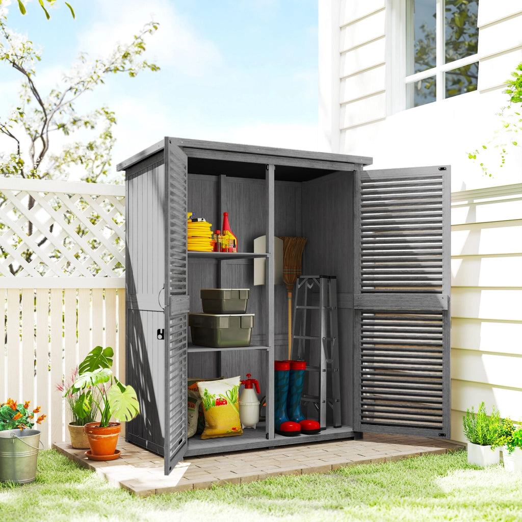 Armadio da Giardino ¨C zephmum ¨C Grigio 127x65x168 cm