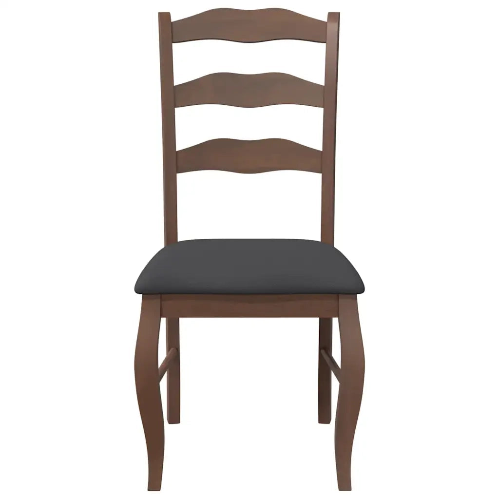 Sedie da Pranzo con Cuscini 2 pz | Sedie da cucina Marrone Legno Massello di Hevea