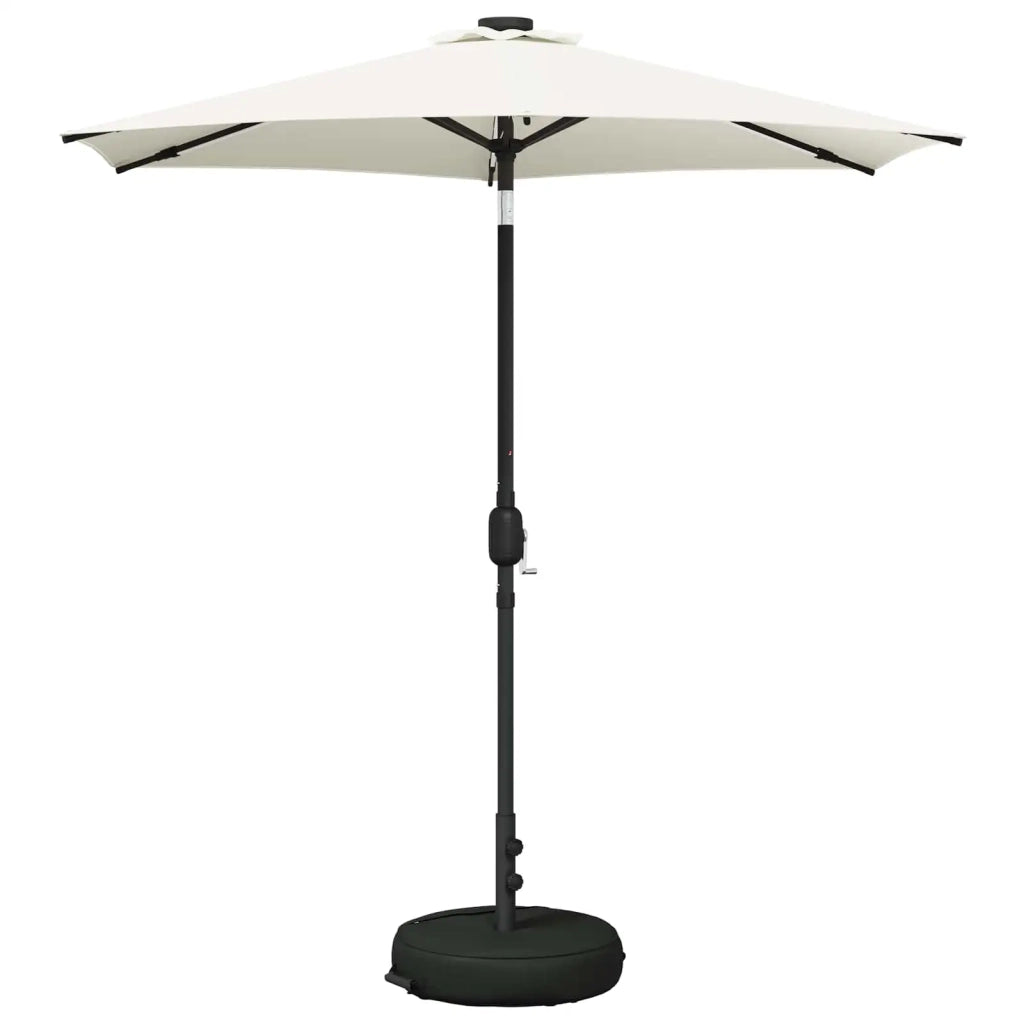 Ombrellone da giardino-Parasol da giardino con luci LED e base 230 x 230 cm Poliestere 857790
