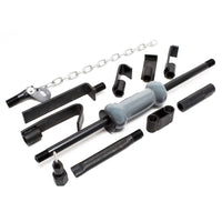 Set universale 11 pezzi per riparazione carrozzeria con martello scorrevole per ammaccature