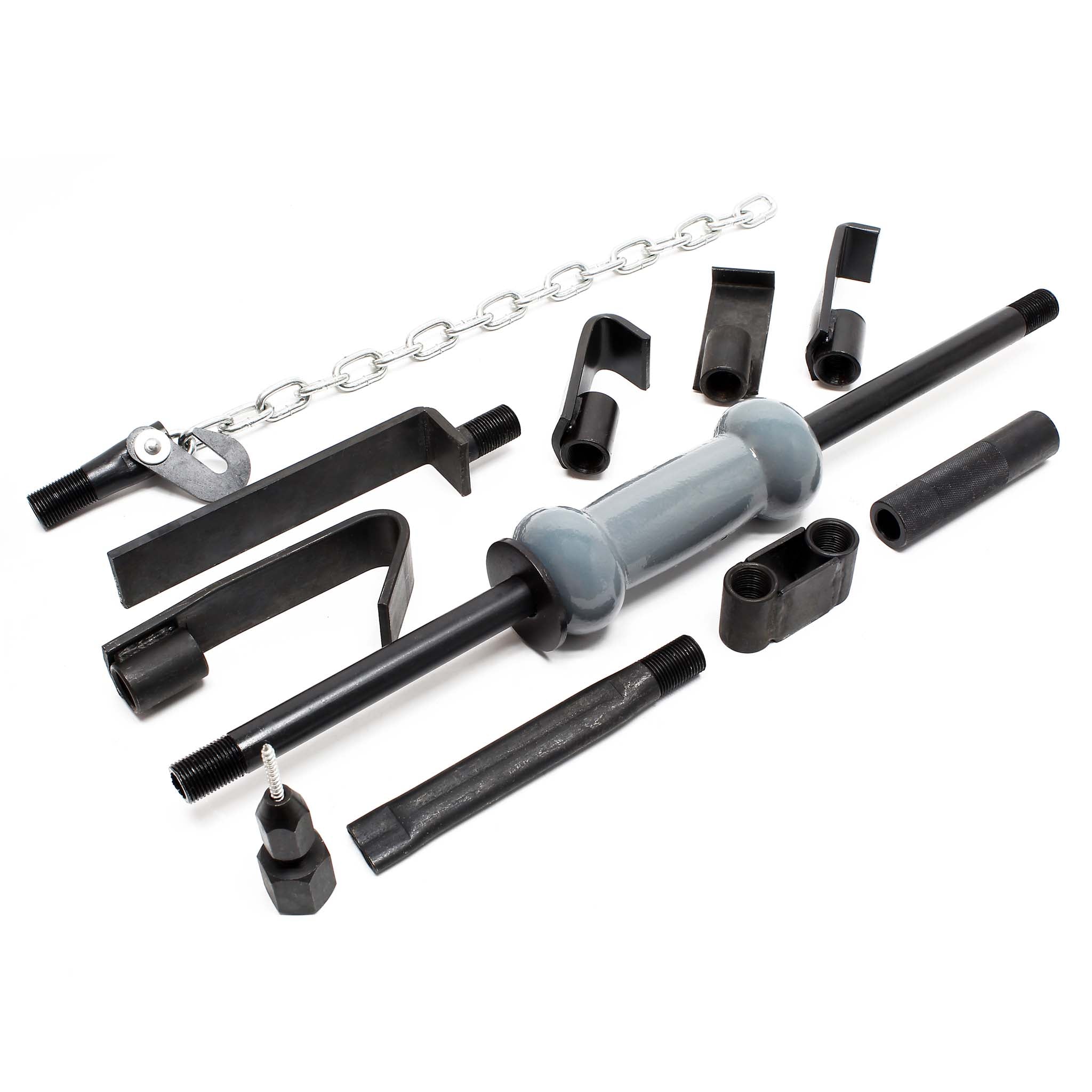 Set universale 11 pezzi per riparazione carrozzeria con martello scorrevole per ammaccature