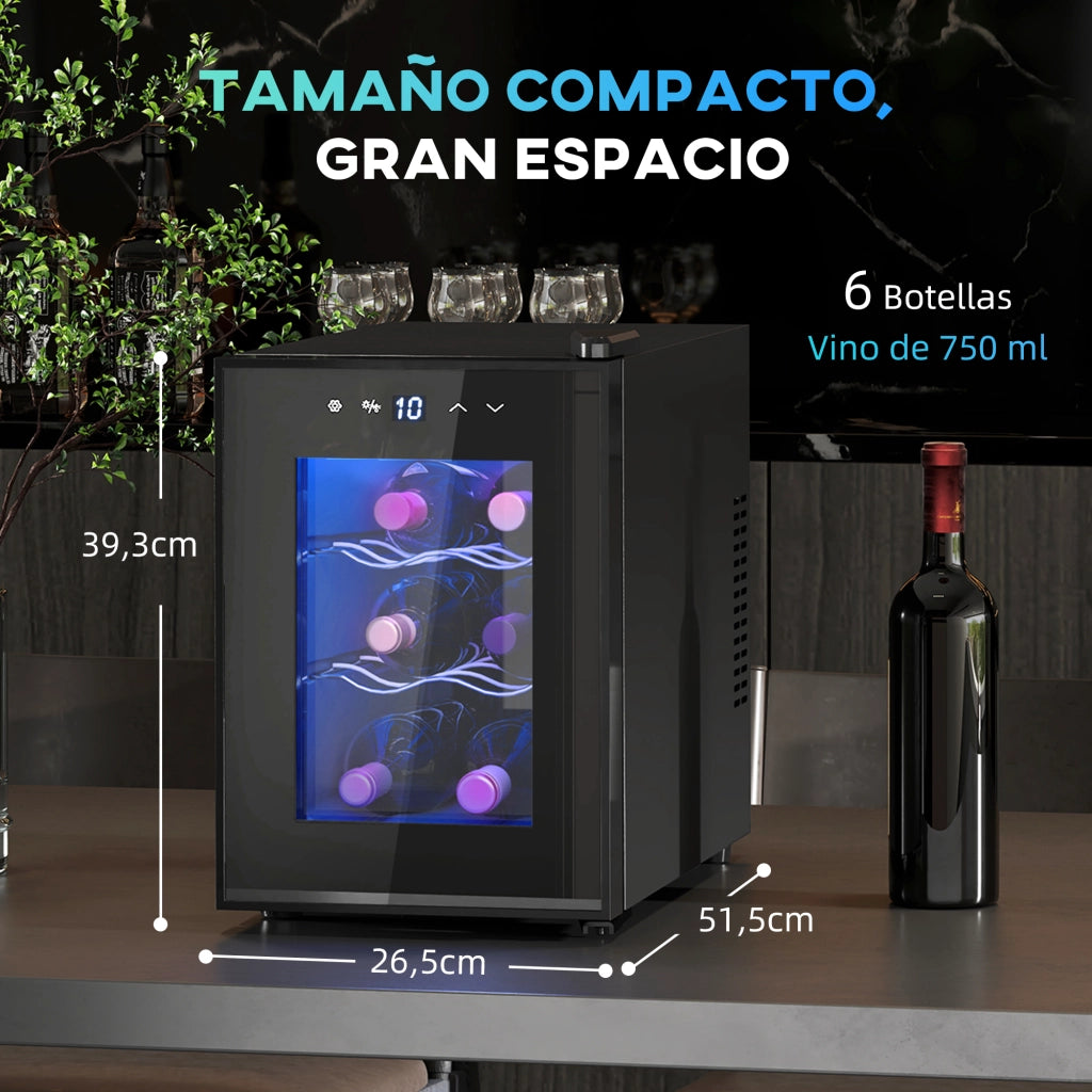 Cantinetta Vinos 6 Bottiglie 17L ¨C Minimal ¨C Nero