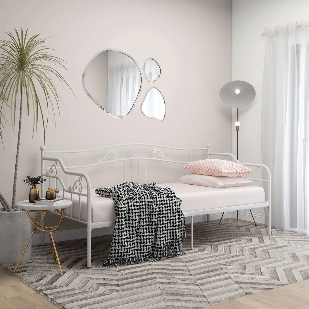 Telaio Divano Letto-Struttura Sofa Letto Bianco in Metallo 90x200 cm 778251