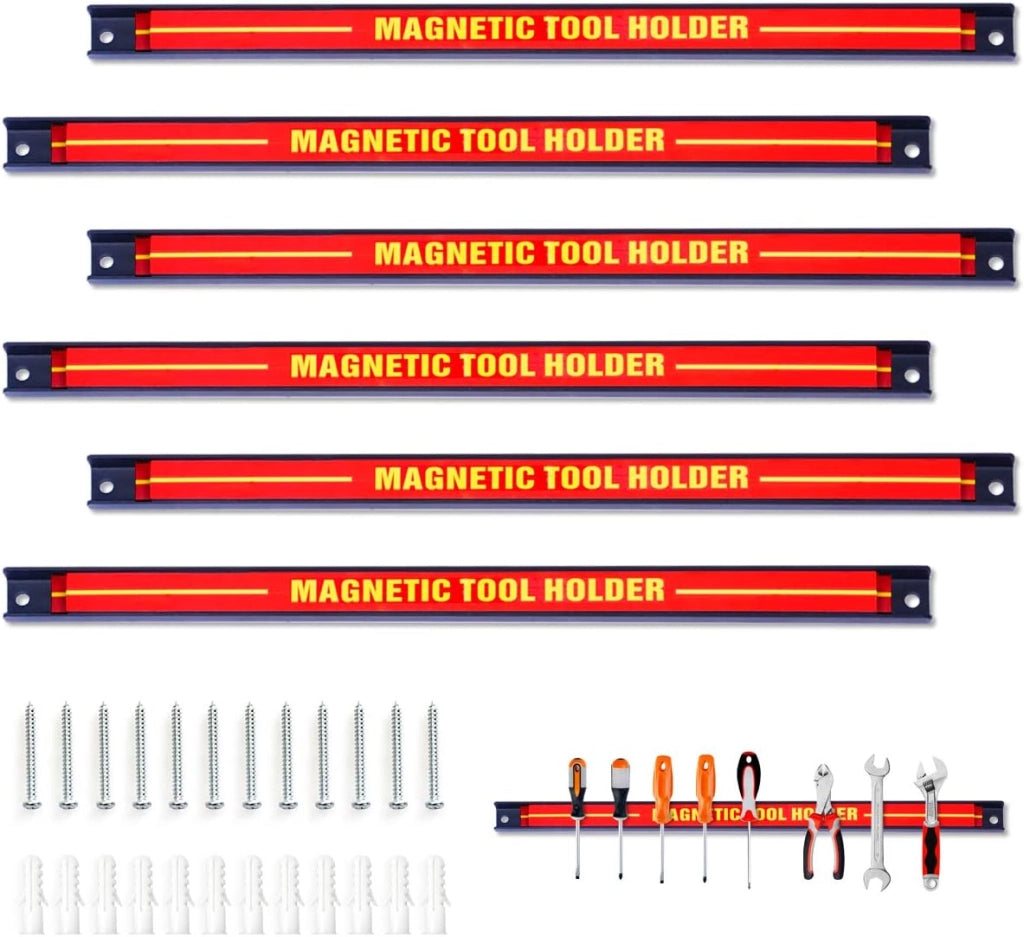 Portautensili Magnetici, Set di 12 Barre Magnetiche, Scaffale per Atrezzi da Parete, Contenitore degli Attrezzi, Organizzatore per Accessori, Supporto per Attrezzi, Portata 10 kg/Barra, 46 cm