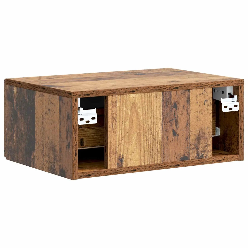 Mobiletto da notte a muro Legno antico 49 x 34,5 x 20 cm 898121