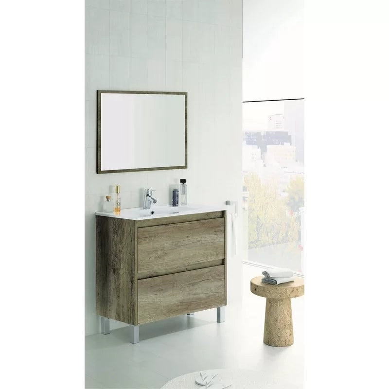 Mobile bagno 80x80x45 dakota/drake 2 cassetti color nordik (da montare)