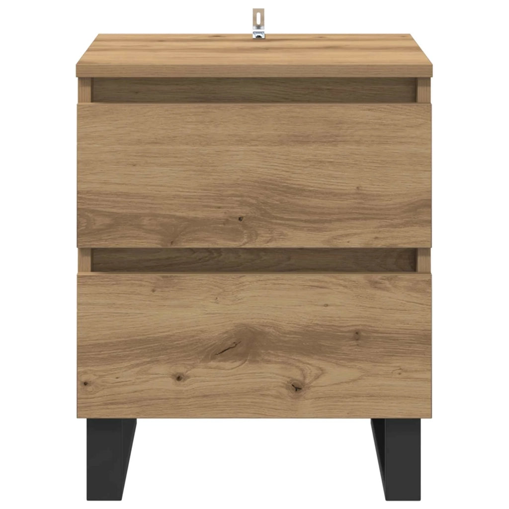 Armadio da Notte 2 pcs Rovere artigianale 40 x 35 x 50 cm