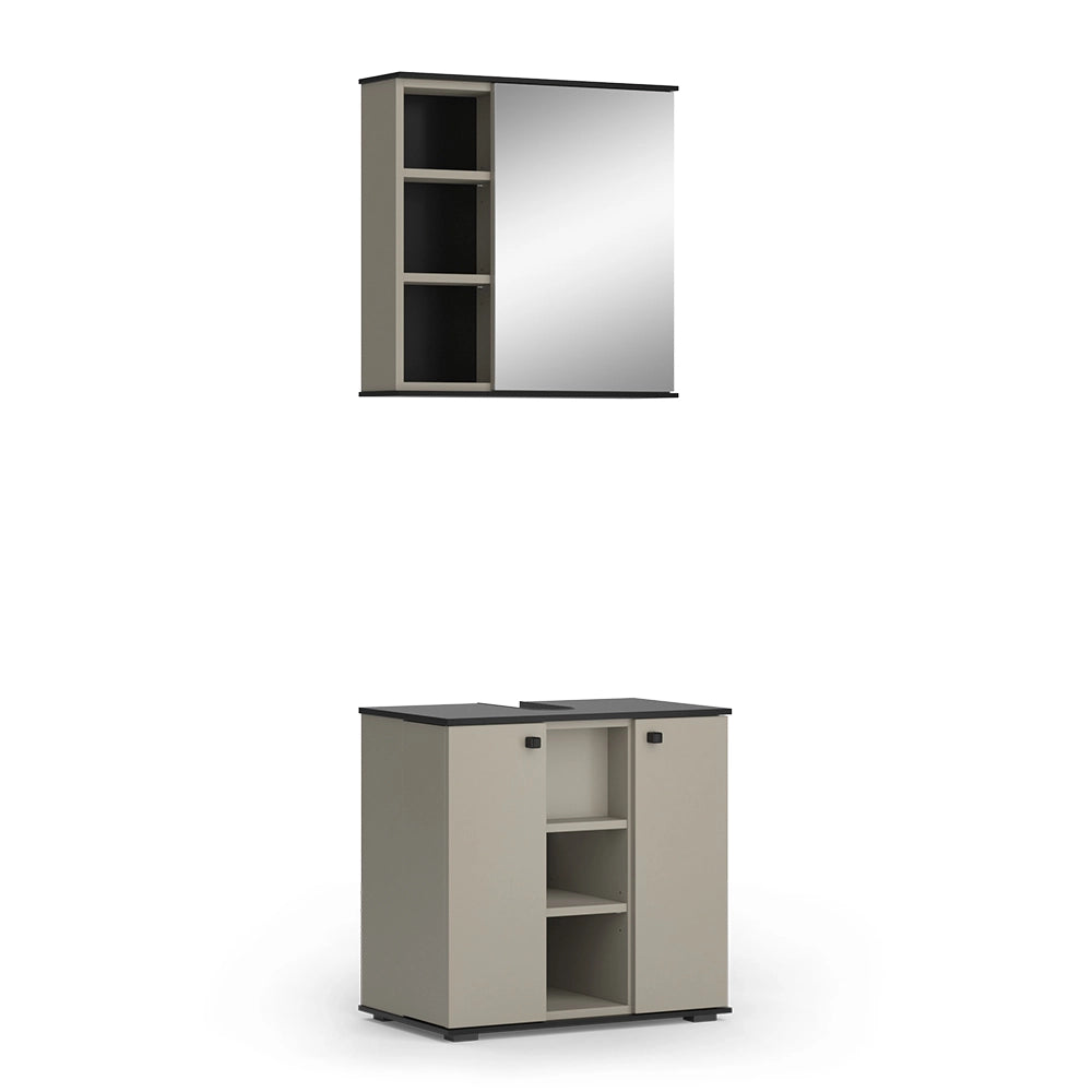 Vicco Set di mobili da bagno Grigio 2 parti