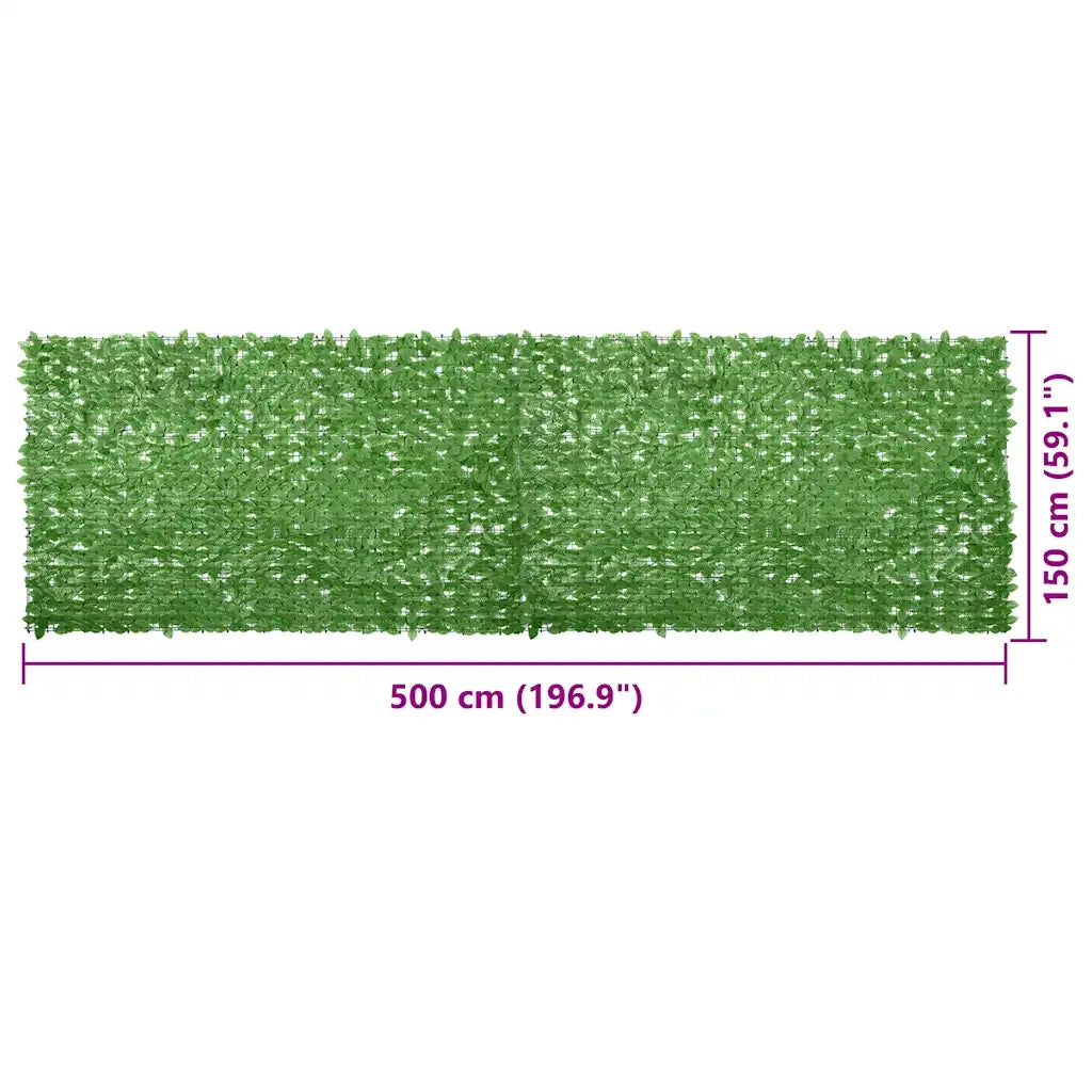 Paravento da Balcone con Foglie Verdi 500x150 cm 315505