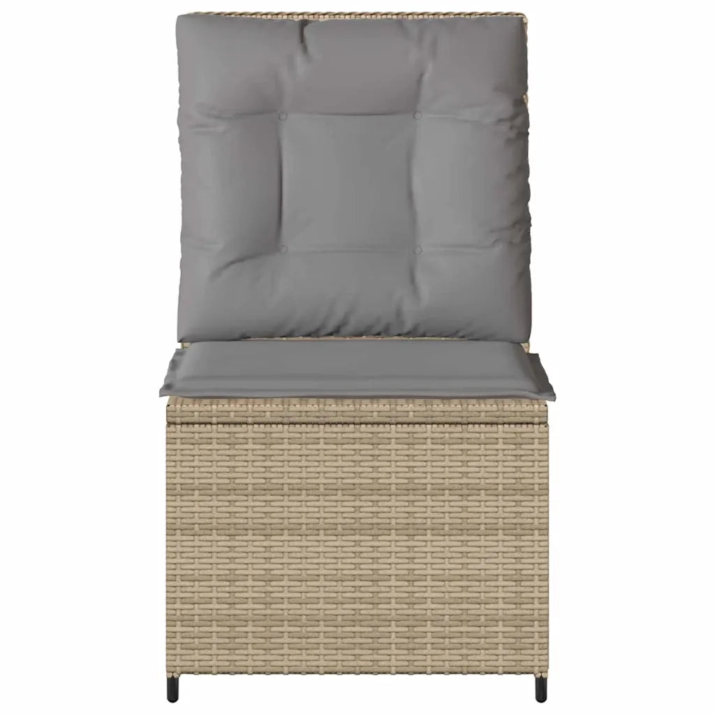 vidaXL Divano da giardino con cuscino Beige Poly Rattan