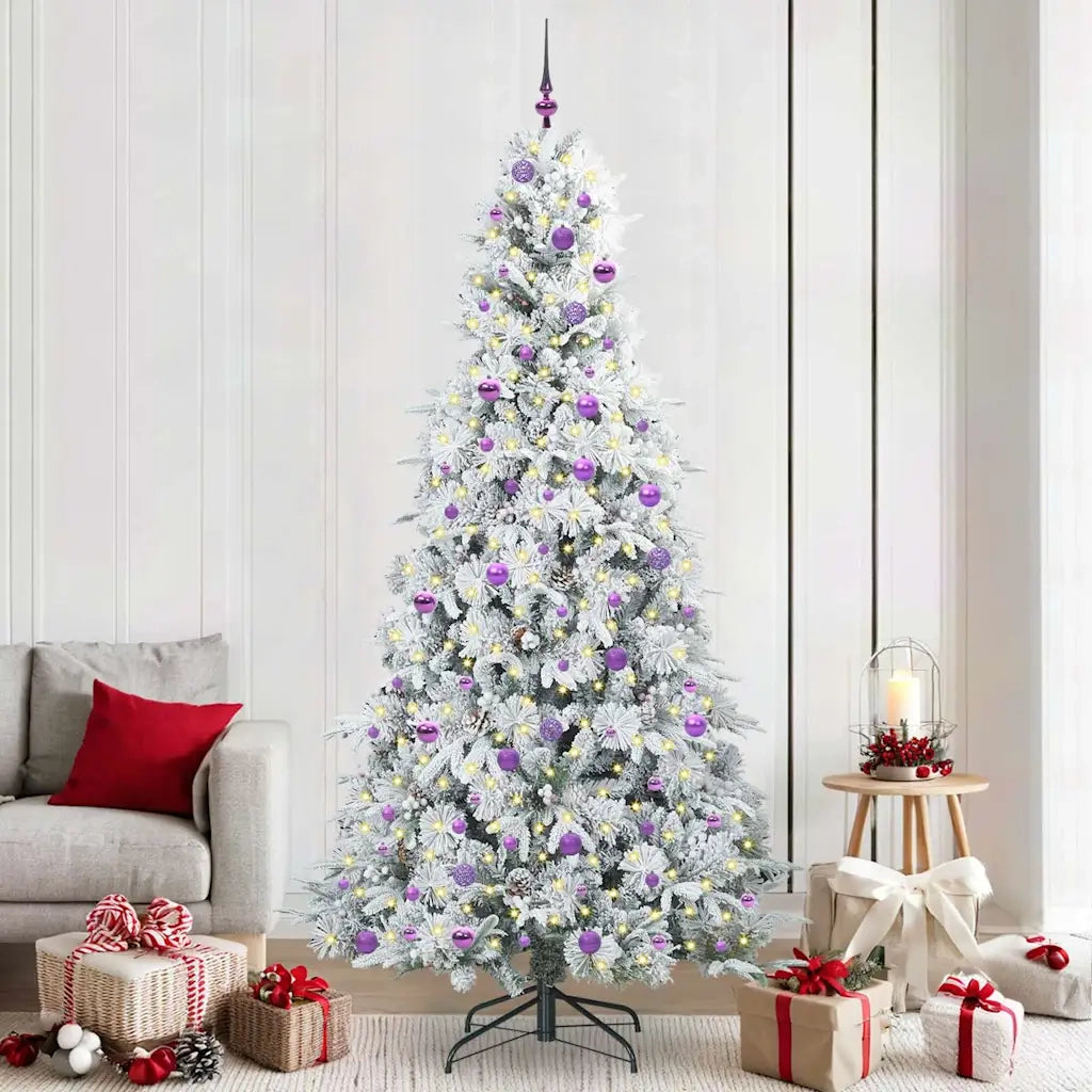 Albero di Natale | Decorazioni natalizie Artificiale con Rami Pieghevoli Bianco 240 cm