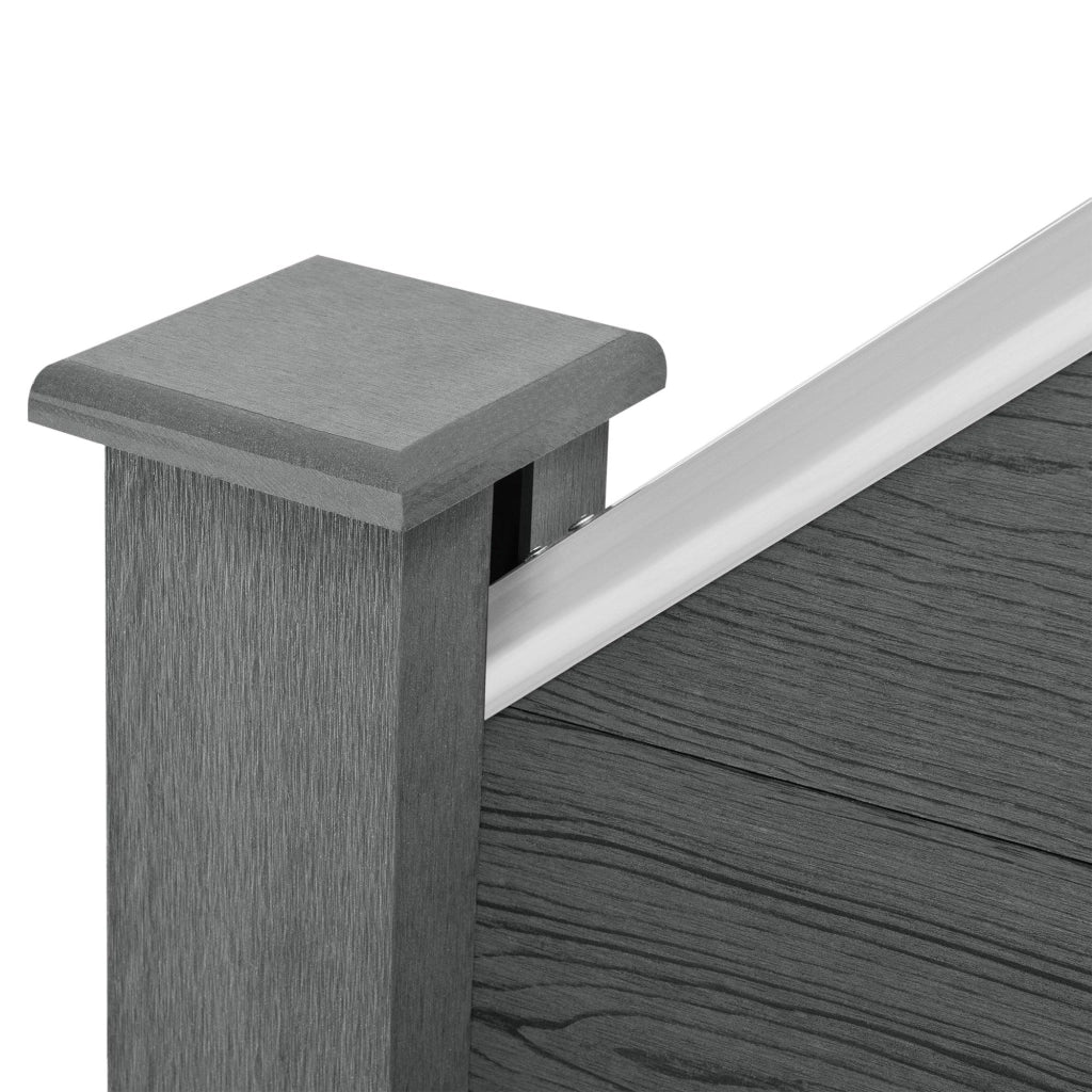 Recinzione da giardino frangivista frangivento legno composito (WPC) grigio 180 x 96 cm 03_0001475
