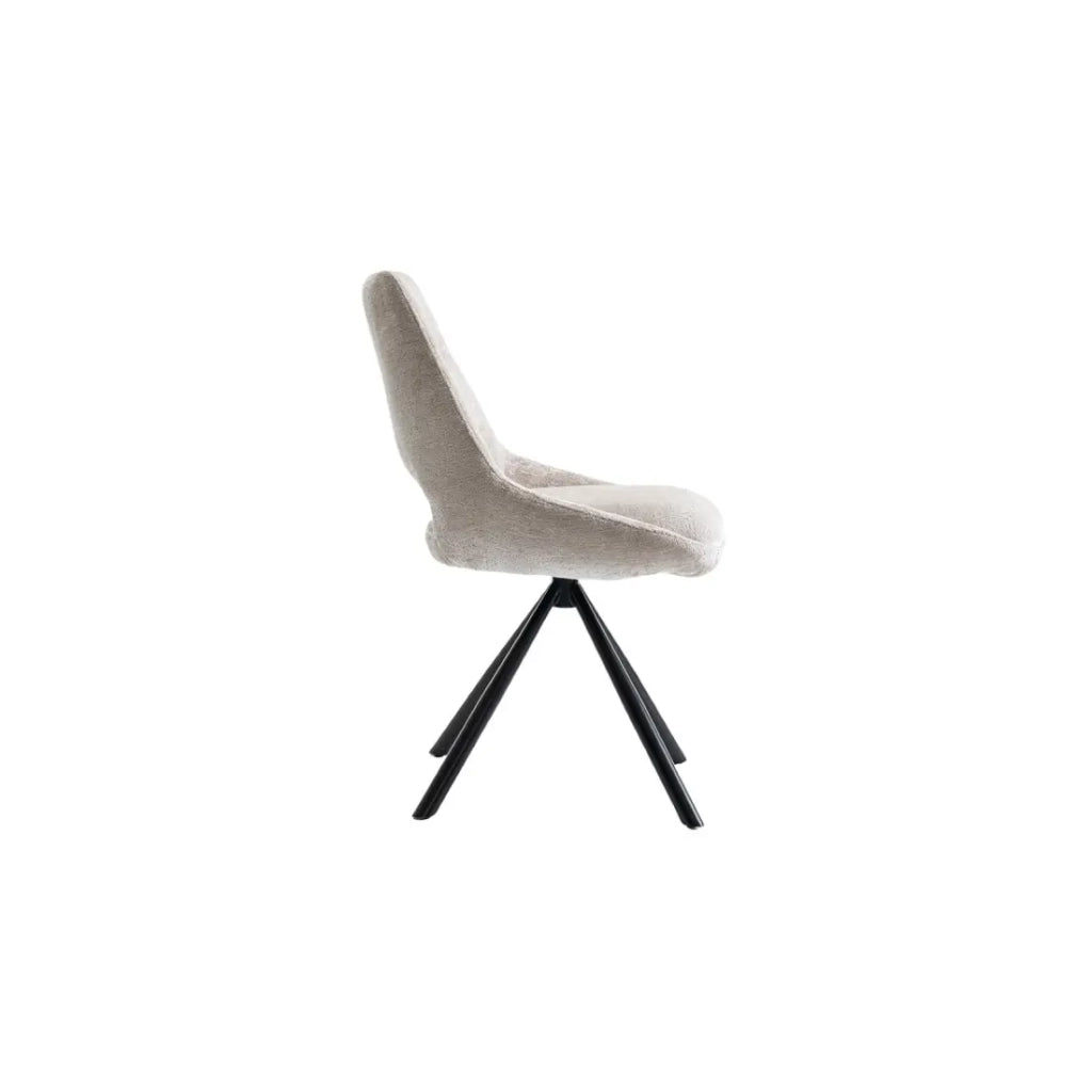 Set di 2 sedie YUMENA – Tessuto beige – Gambe in metallo – Design minimalista – Eleganza naturale e contemporanea