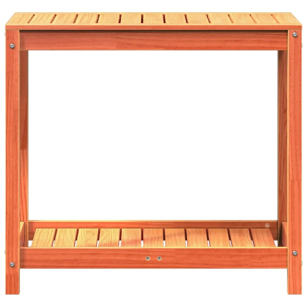 Tavolo Invasatura Ripiano Marrone Cera 82,5x50x75 Massello Pino