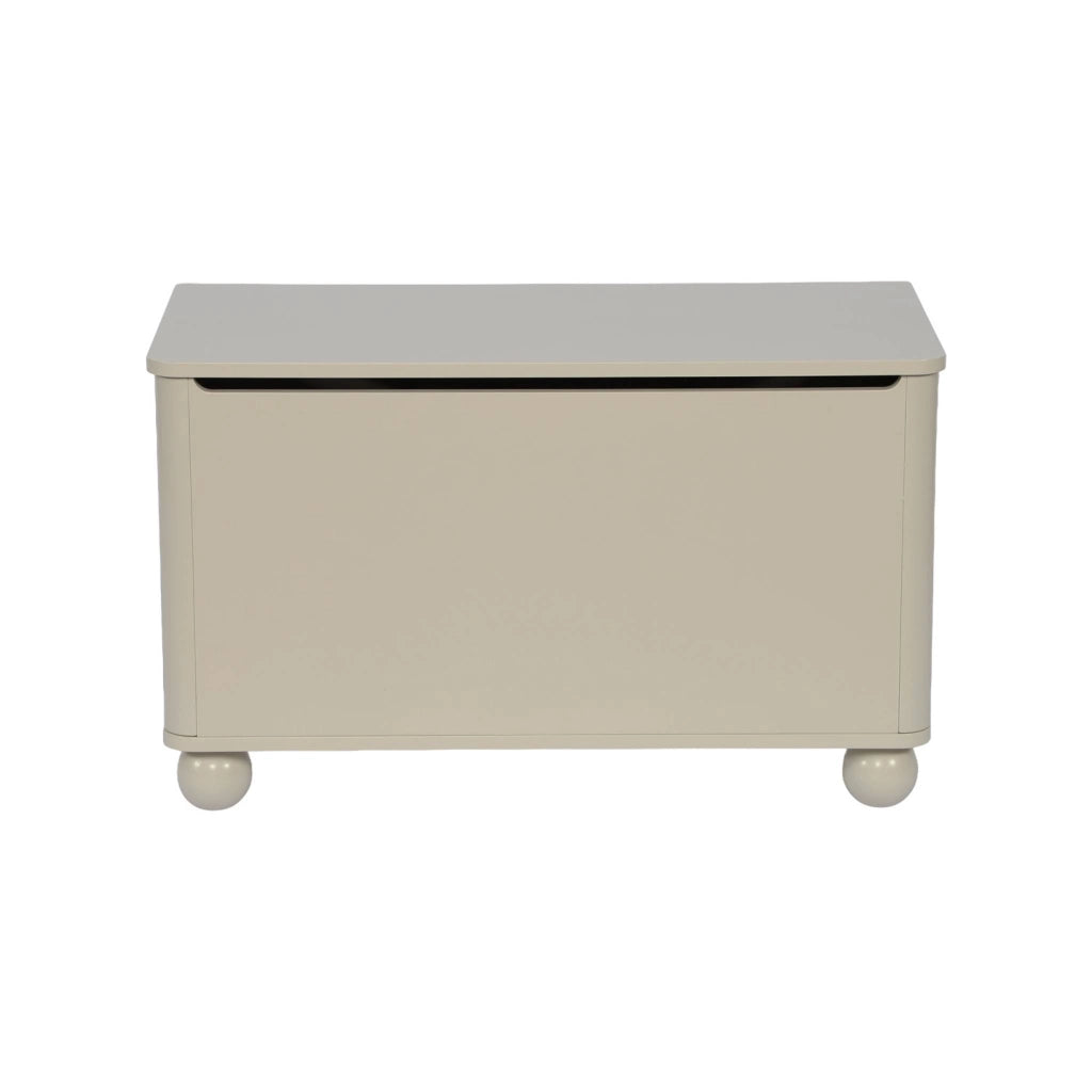 Baule per giocattoli per bambini decorazione legno laccato, beige