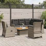 vidaXL Set Divani da Giardino 6 pz con Cuscini in Polyrattan Grigio