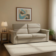 Biscossi, Divano Letto 2 Posti Sfoderabile Made in Italy, 205x95 cm Grigio Tortora