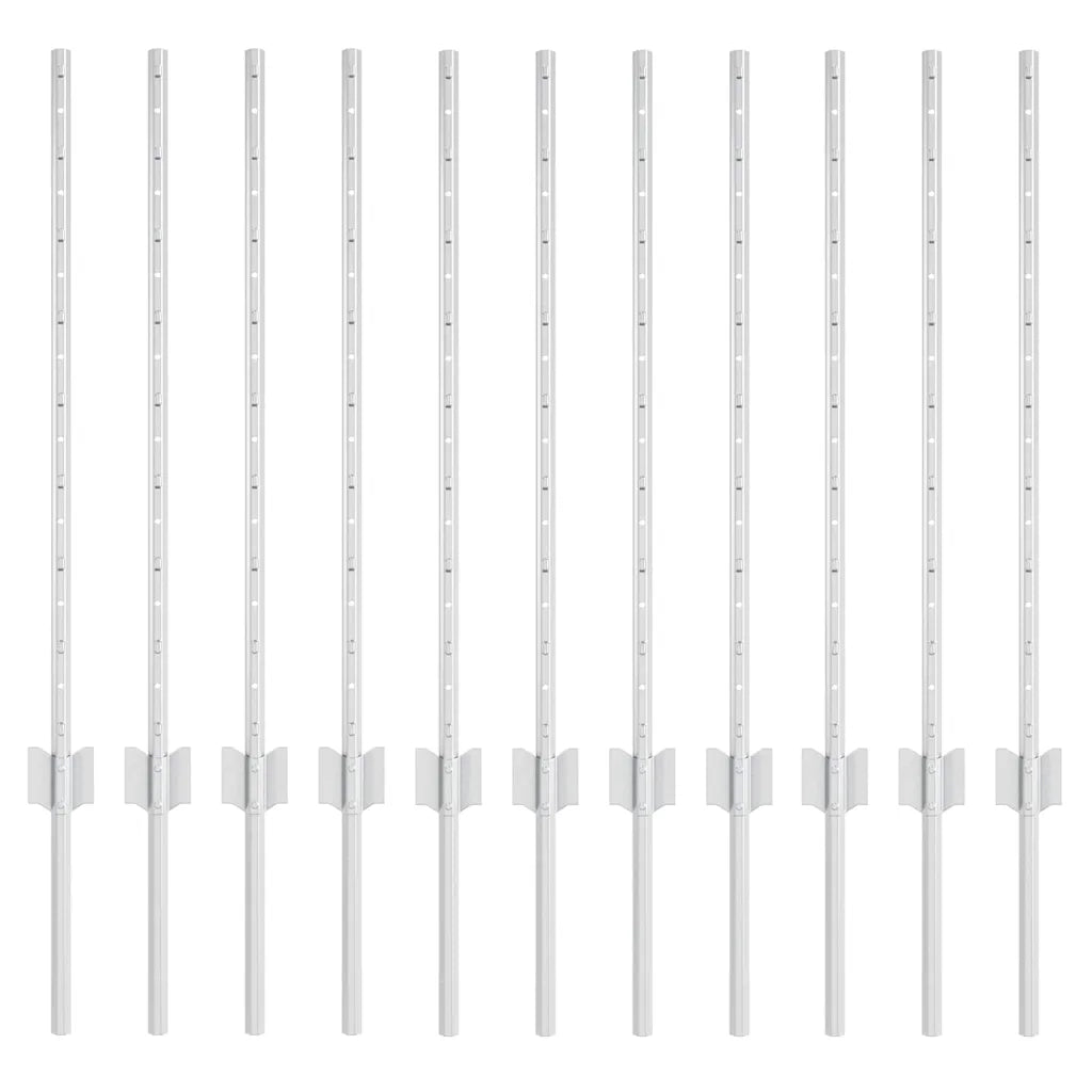 Palo della recinzione 11 pcs Argento 80 cm Acciaio 42006295