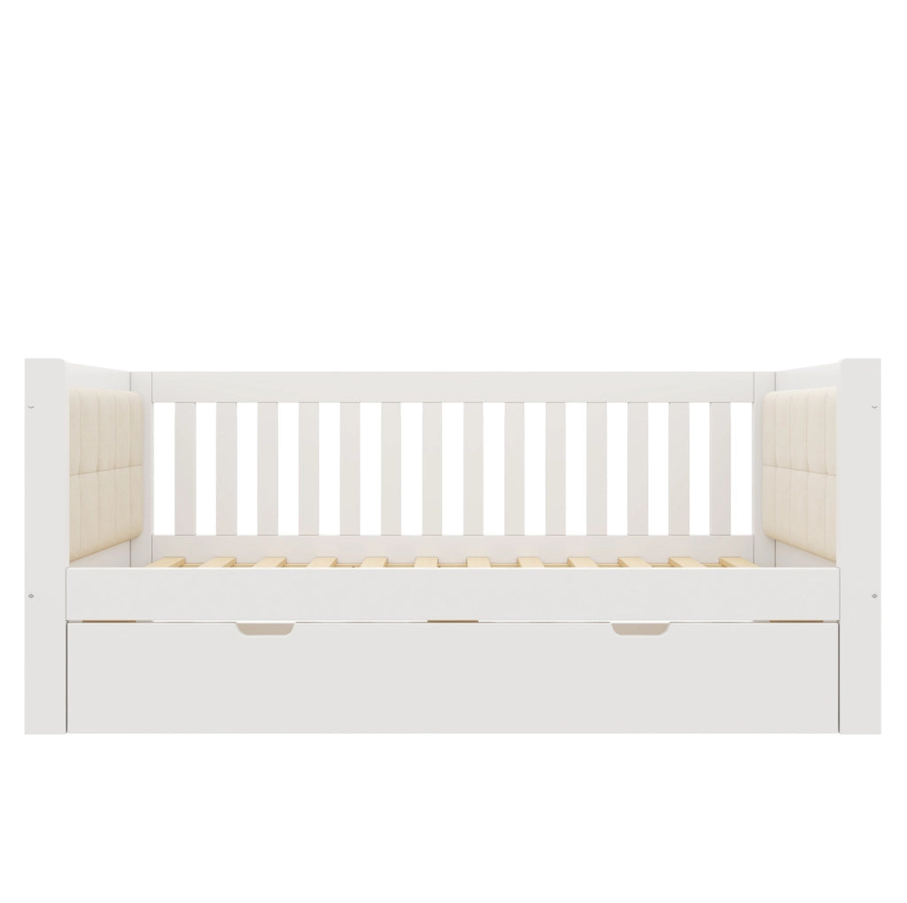 Daybed con letto estraibile 201 x 95 x 74 cm in legno bianco