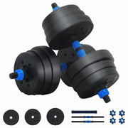 Set Manubri e Bilanciere 2-in-1 20 kg Nero e Blu CFW1832703