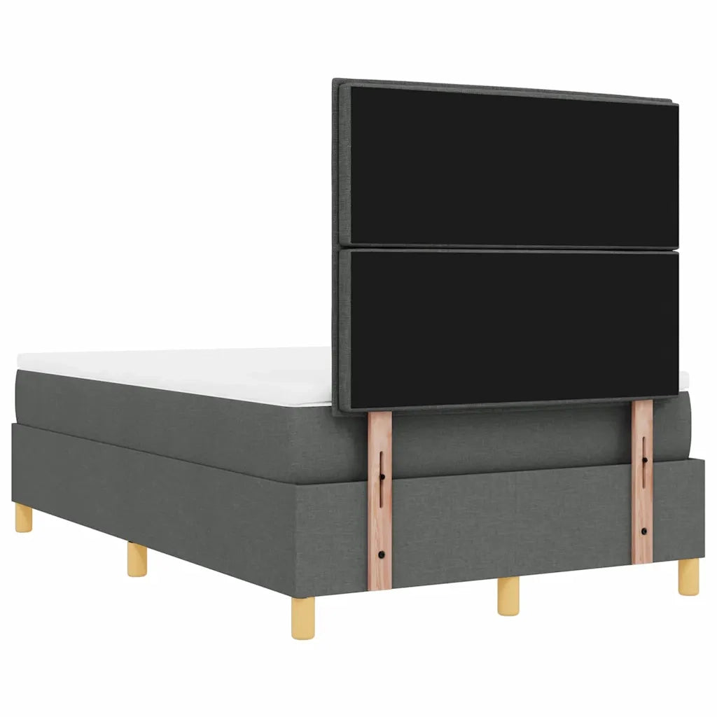 Letto a molle con testiera Grigio scuro 200 x 120 cm Tessuto 3344213