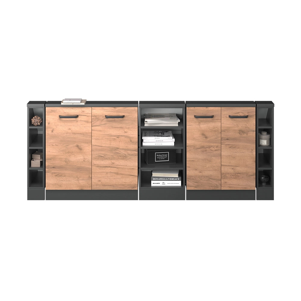 Set di mobili sottotetto Rion Rovere dorato/Antracite Set di 5 Vicco
