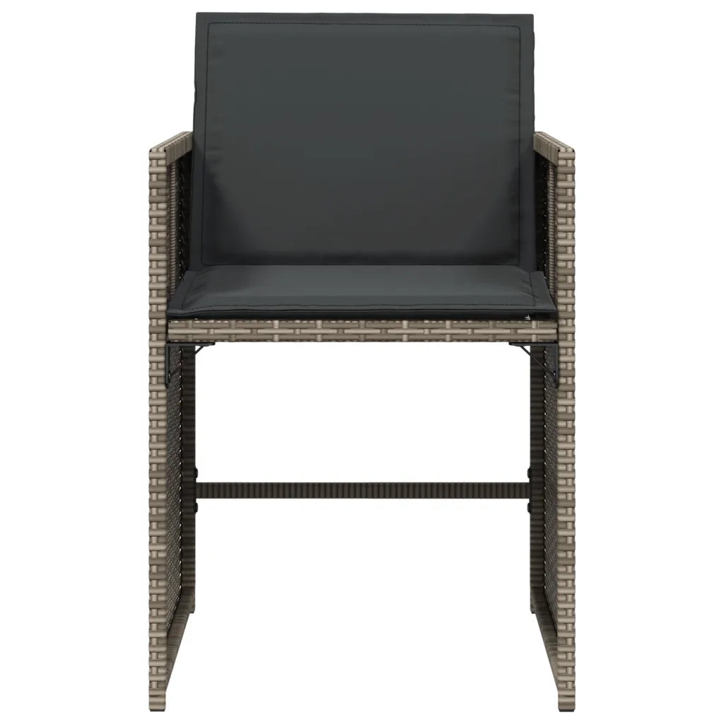 Sedie da Giardino con Cuscini 4pz Grigio in Polyrattan 4007457