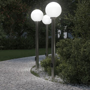 Lampioni a colonnina con presa elettrica 3 pz 120 cm Acciaio Inox IP44 4006106