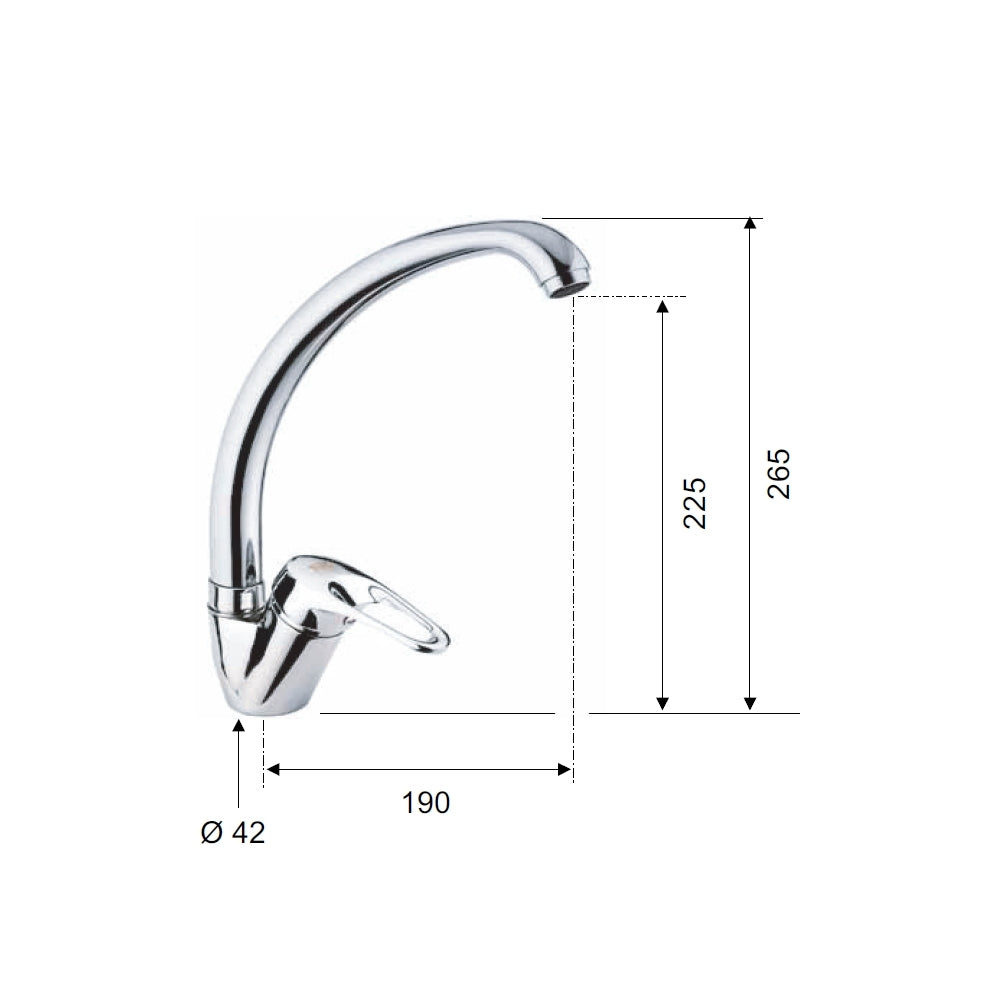 Rubinetto lavello con bocca alta girevole, tipo lusso - serie remix
