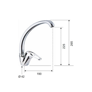 Rubinetto lavello con bocca alta girevole, tipo lusso - serie remix