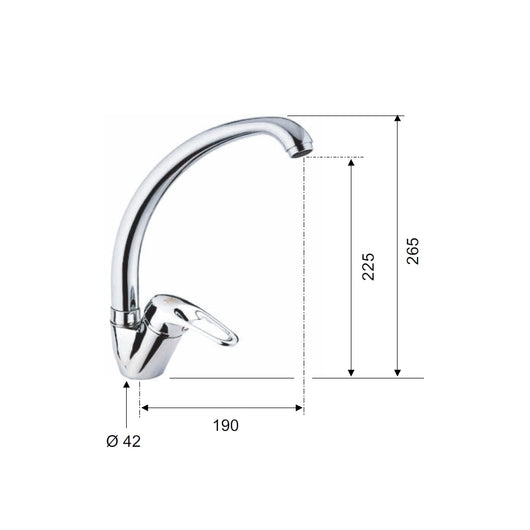 Rubinetto lavello con bocca alta girevole, tipo lusso - serie remix