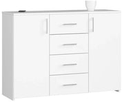 Cassettiera AKORD K45 Cassettiera Bianca 110 cm 2 ante 4 cassetti 110x35x80 cm