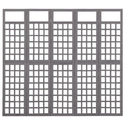 Divisorio Ambienti | Divider per stanze | Paravento a 5 Pannelli in Legno di Abete Grigio 201,5x180 cm