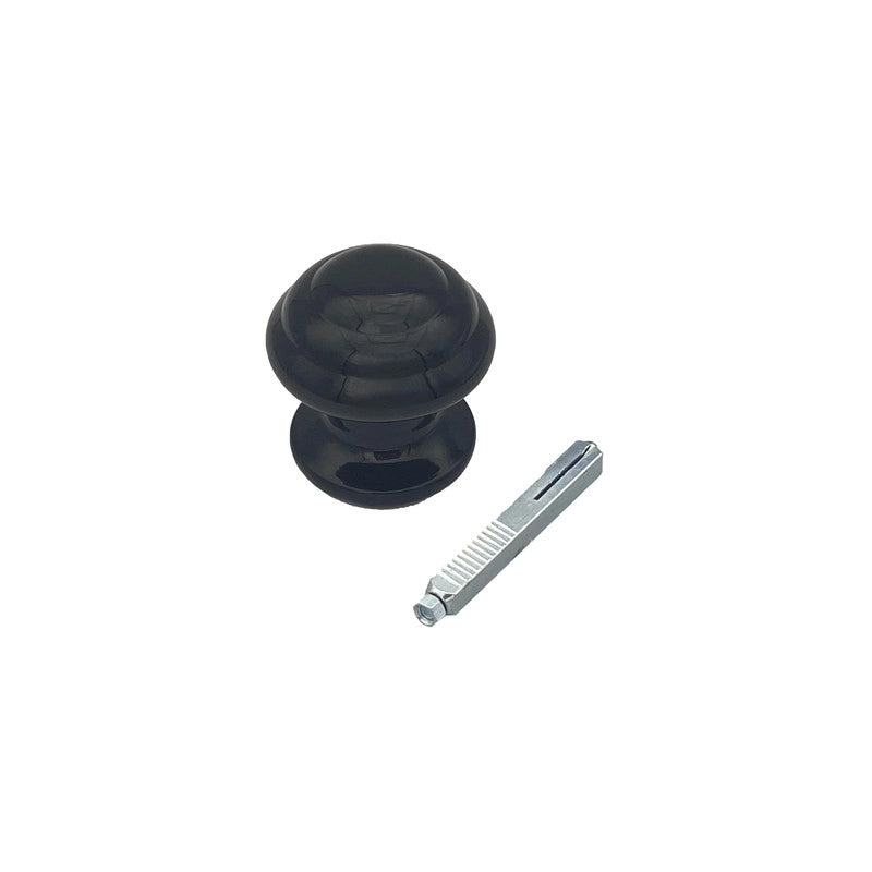 Pomolo fisso per porta SAGUATTI 871/60QQ in alluminio nero lucido