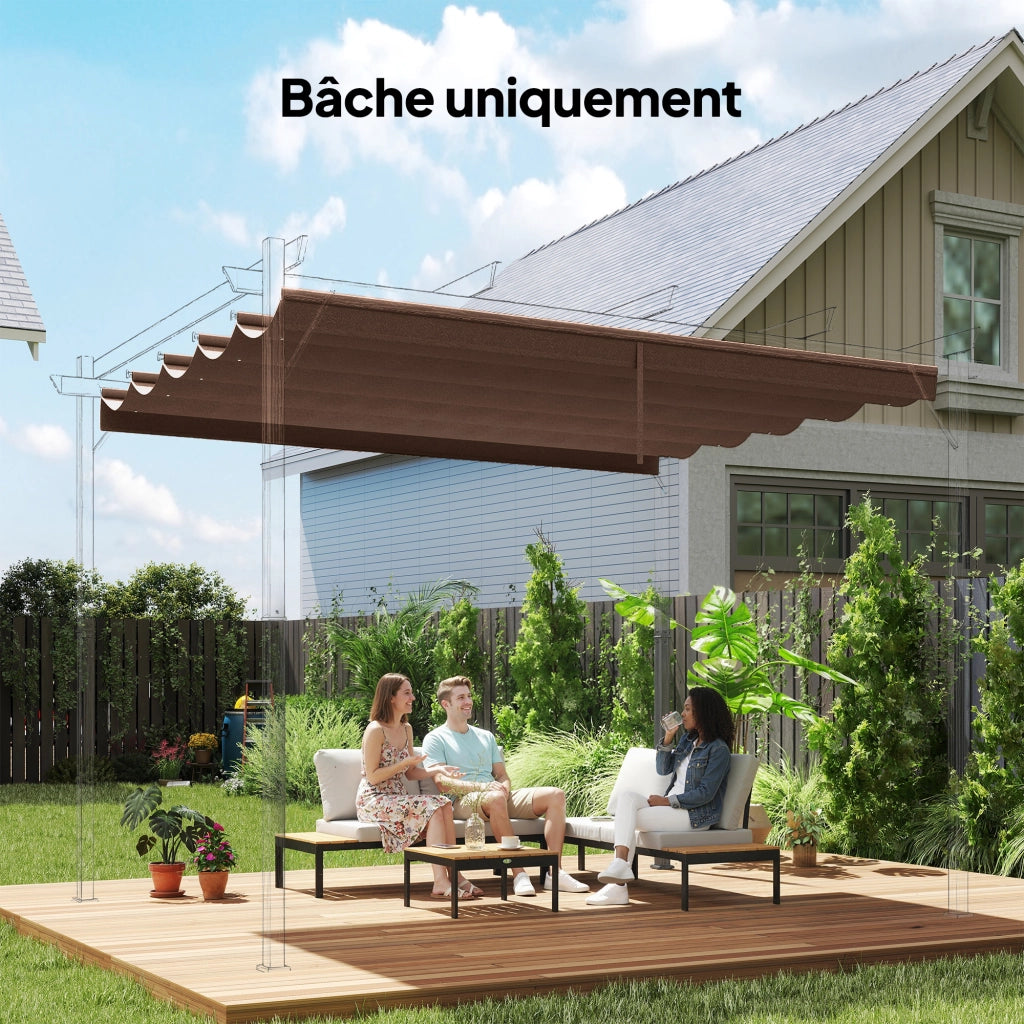Telo di ricambio per pergola retrattile 3x3m ¨C Xylo ¨C 250x255cm caff¨¨