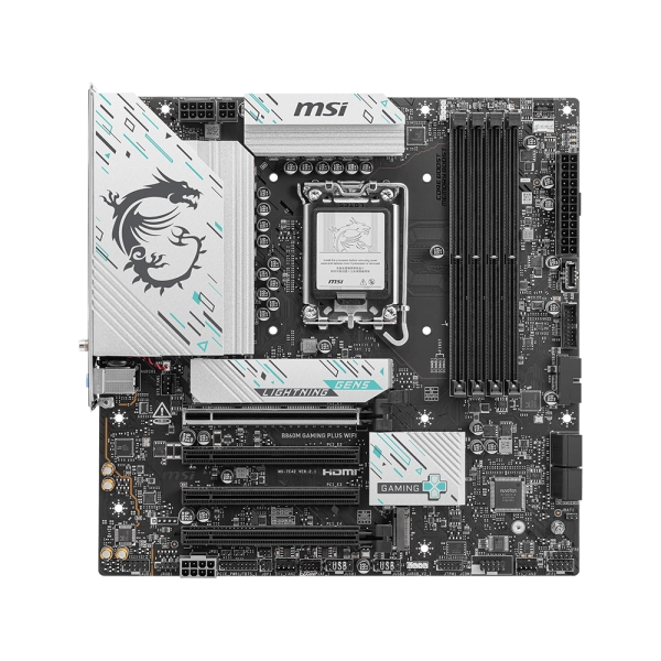 MSI MB B860, B860M GAMING PLUS WIFI, LGA 1851, m-ATX DDR5, 1PCI-Ex16, 1PCI-Ex4, 2PCI-Ex1, 4SATA3